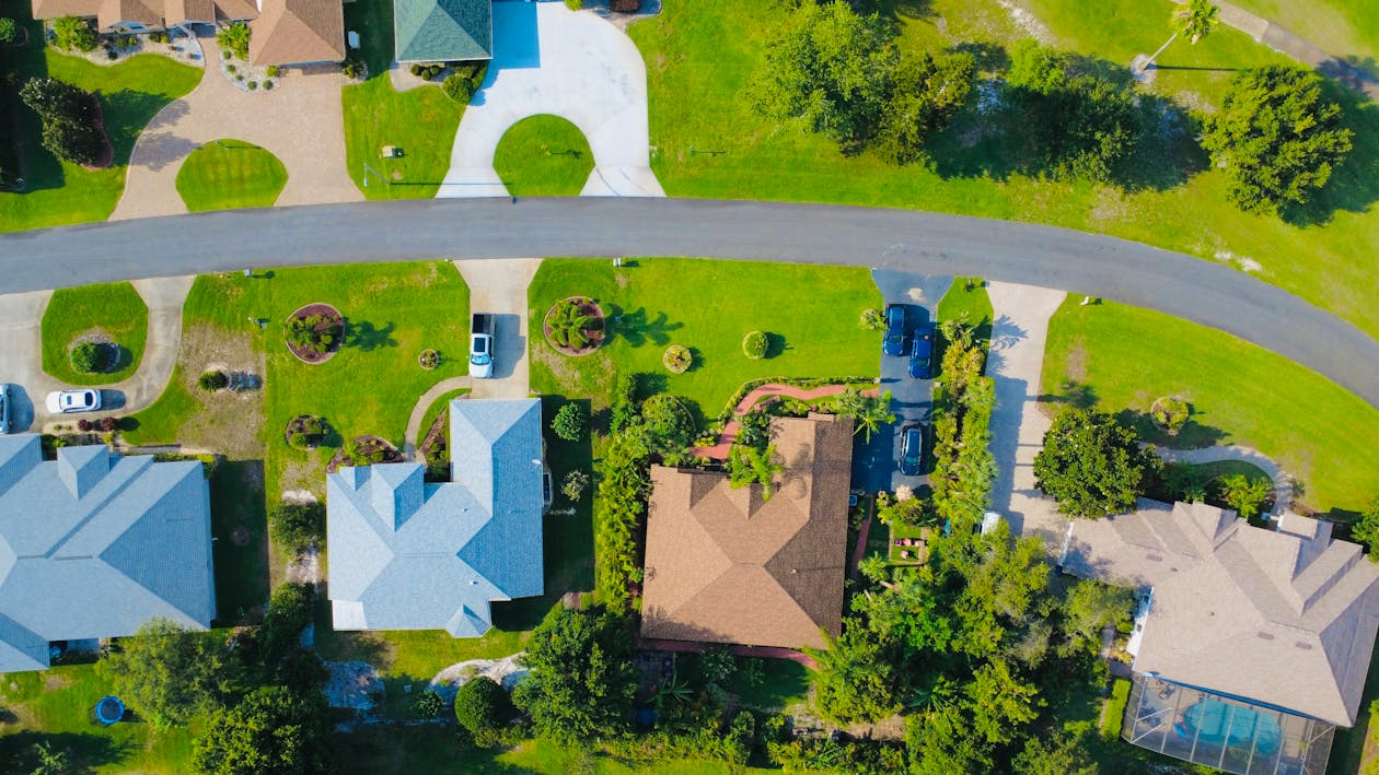 Aerial image of houses in West Palm Beach